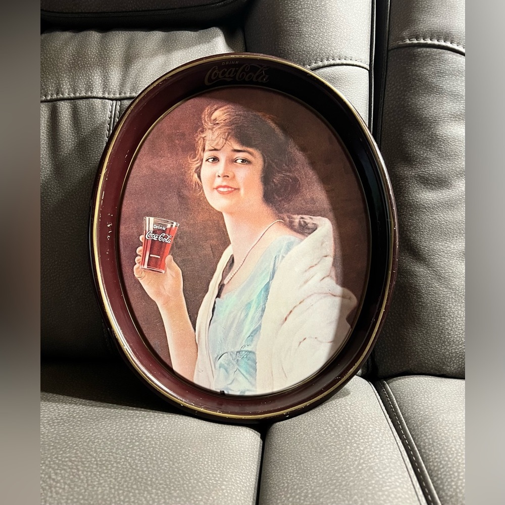 Vintage Coca-Cola Lady With Glass